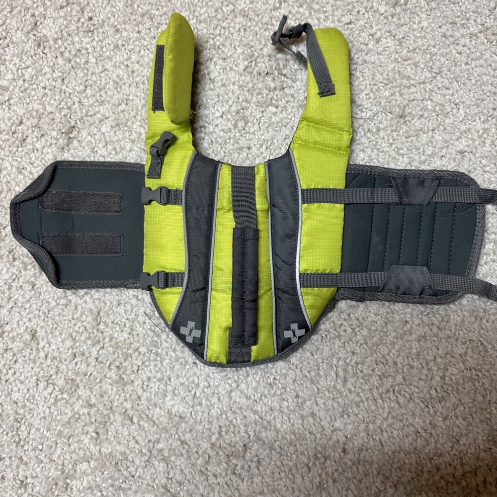 Top Paw Yellow Green Neoprene Dog Life Jacket Size X small 5-15 LBS